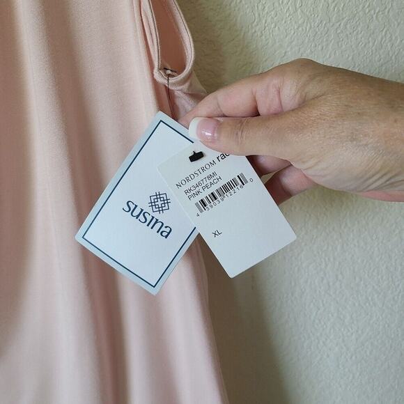Susina Pajama Top Sleepwear Size XL Rayon Spandex Blend Stretch Pink Peach - Picture 7 of 9